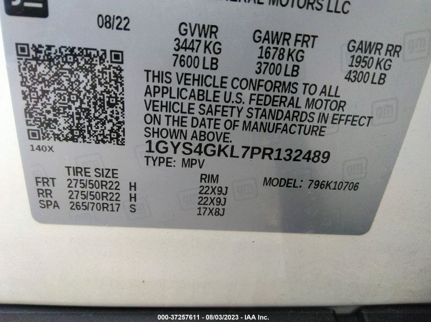 2023 CADILLAC ESCALADE 4WD SPORT PLATINUM - 1GYS4GKL7PR132489