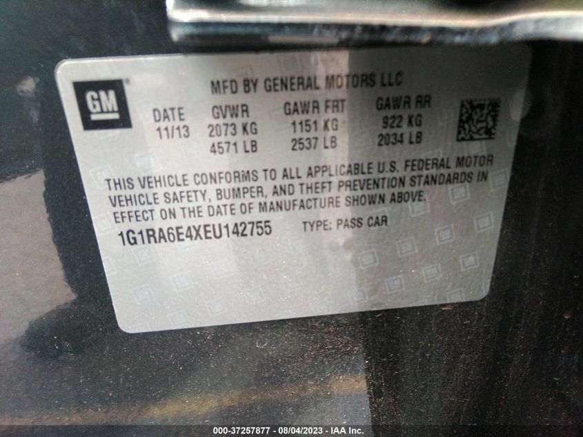 2014 CHEVROLET VOLT - 1G1RA6E4XEU142755