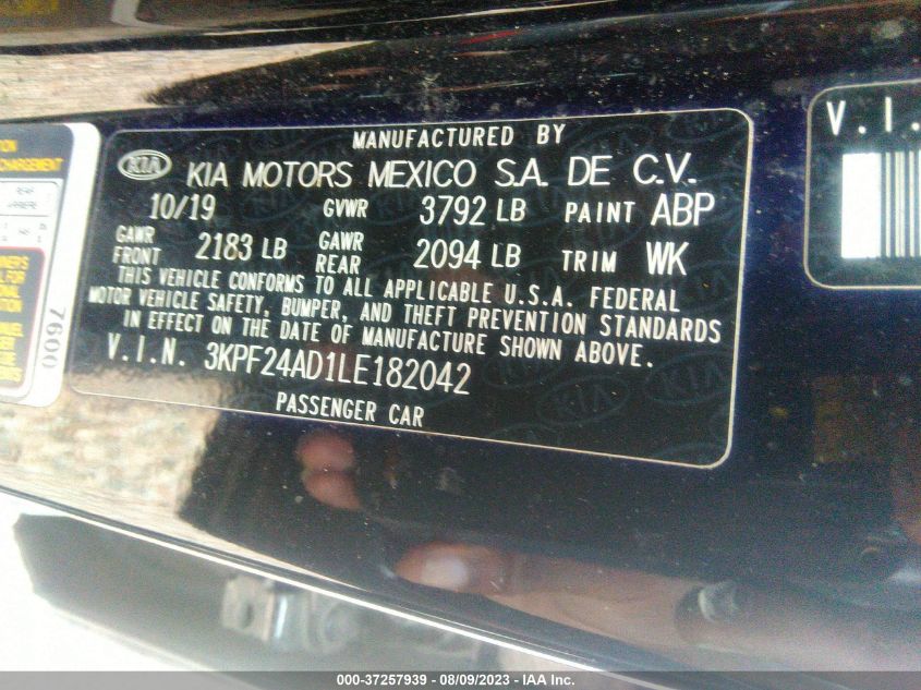 3KPF24AD1LE182042 Kia Forte FE/LXS 9