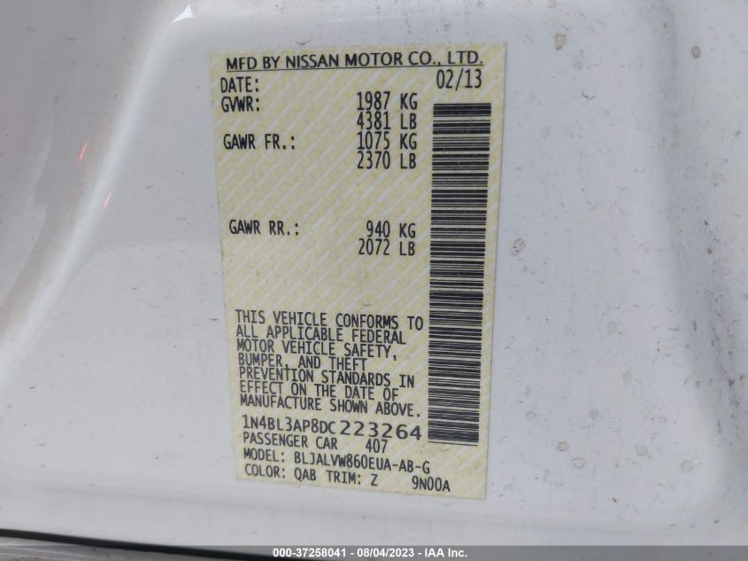 2013 NISSAN ALTIMA 3.5 SL - 1N4BL3AP8DC223264