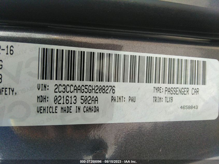 2016 CHRYSLER 300 LIMITED - 2C3CCAAG5GH208276
