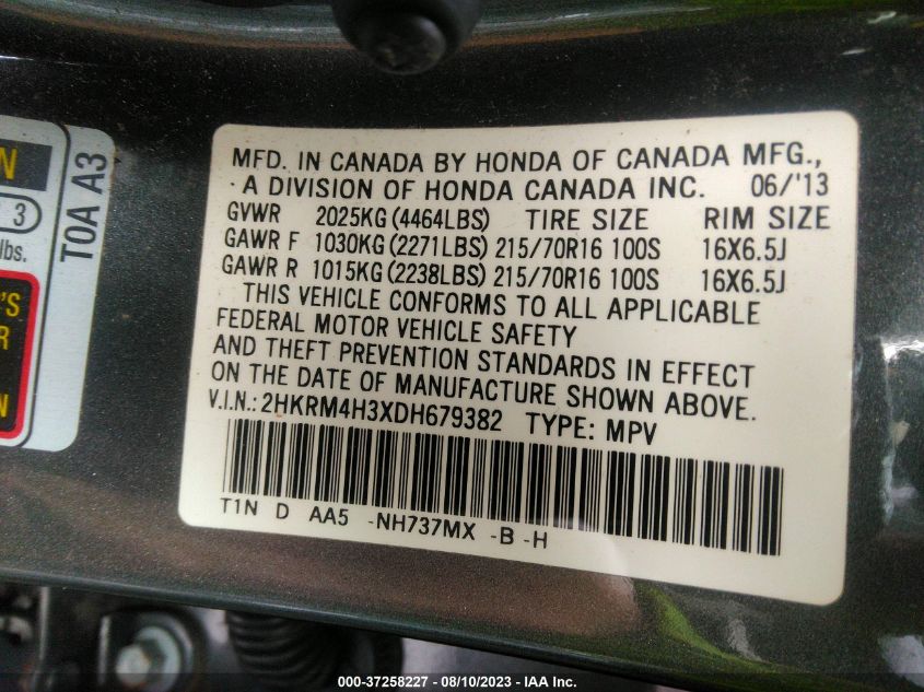 2013 HONDA CR-V LX - 2HKRM4H3XDH679382