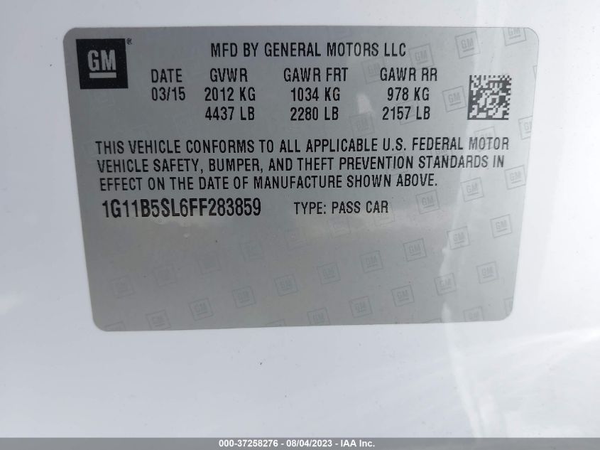2015 CHEVROLET MALIBU LS - 1G11B5SL6FF283859