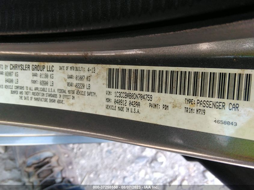 2013 CHRYSLER 200 LX - 1C3CCBAB0DN704759