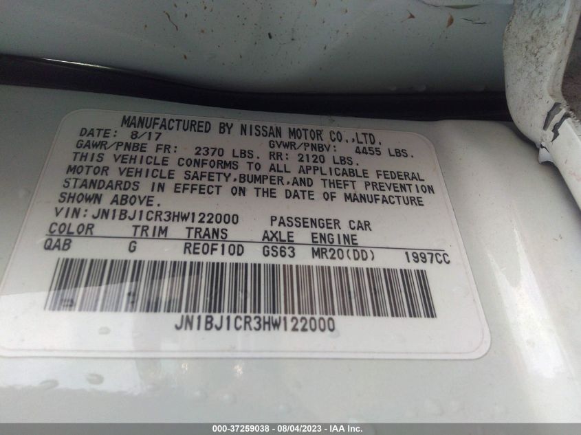 2017 NISSAN ROGUE SPORT SV - JN1BJ1CR3HW122000
