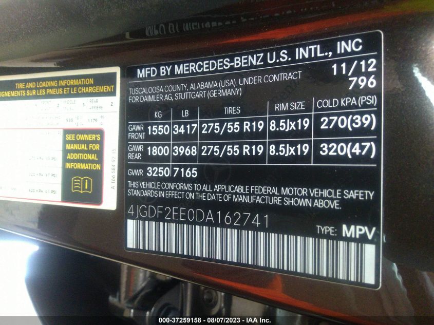 2013 MERCEDES-BENZ GL-CLASS GL 350 BLUETEC - 4JGDF2EE0DA162741