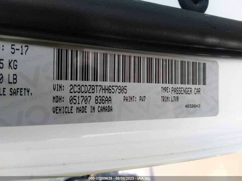 2017 DODGE CHALLENGER R/T - 2C3CDZBT7HH657905