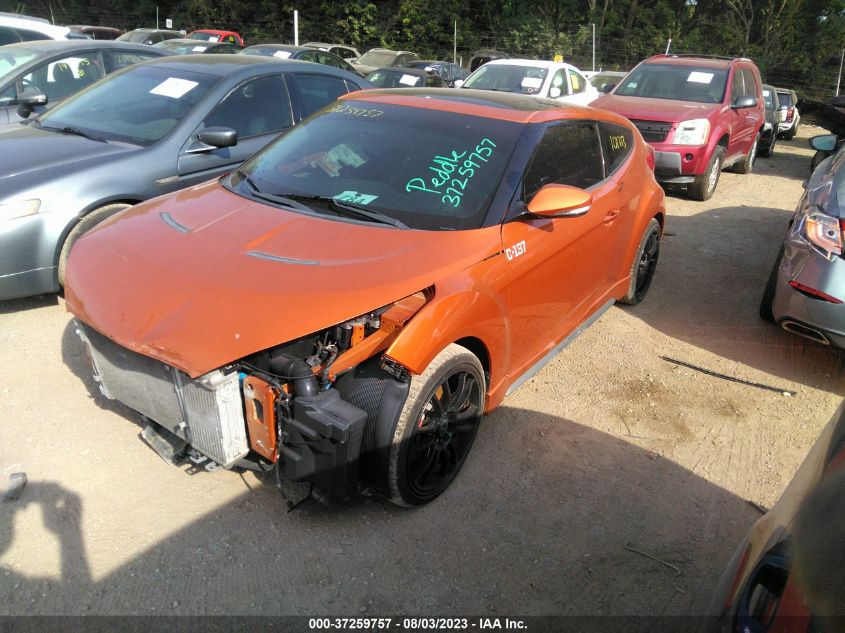 2013 HYUNDAI VELOSTER TURBO W/BLACK INT - KMHTC6AE7DU095877