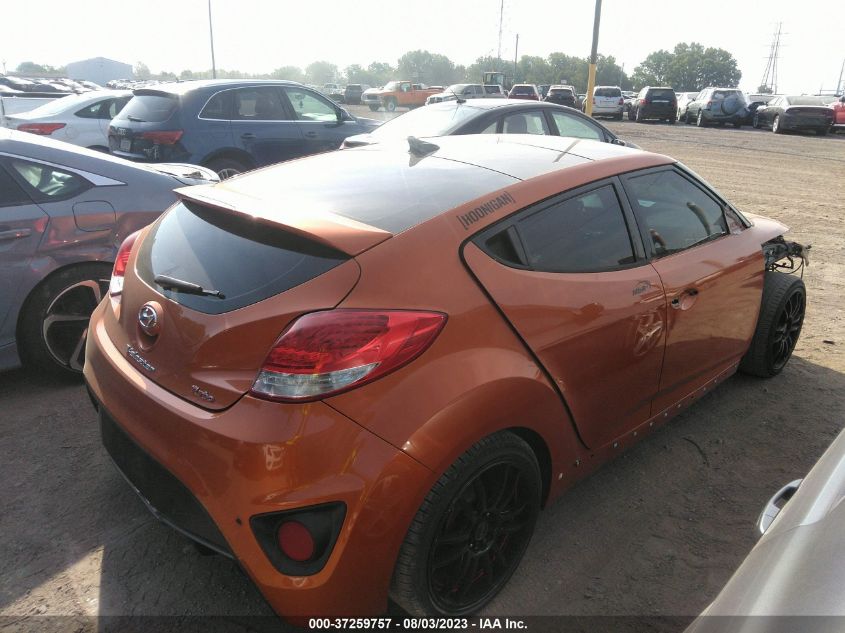 2013 HYUNDAI VELOSTER TURBO W/BLACK INT - KMHTC6AE7DU095877