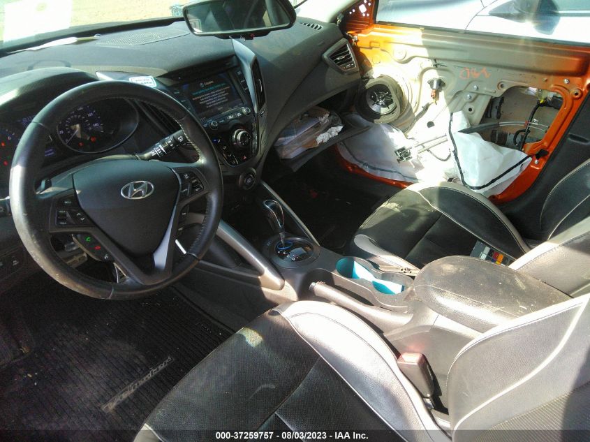 2013 HYUNDAI VELOSTER TURBO W/BLACK INT - KMHTC6AE7DU095877