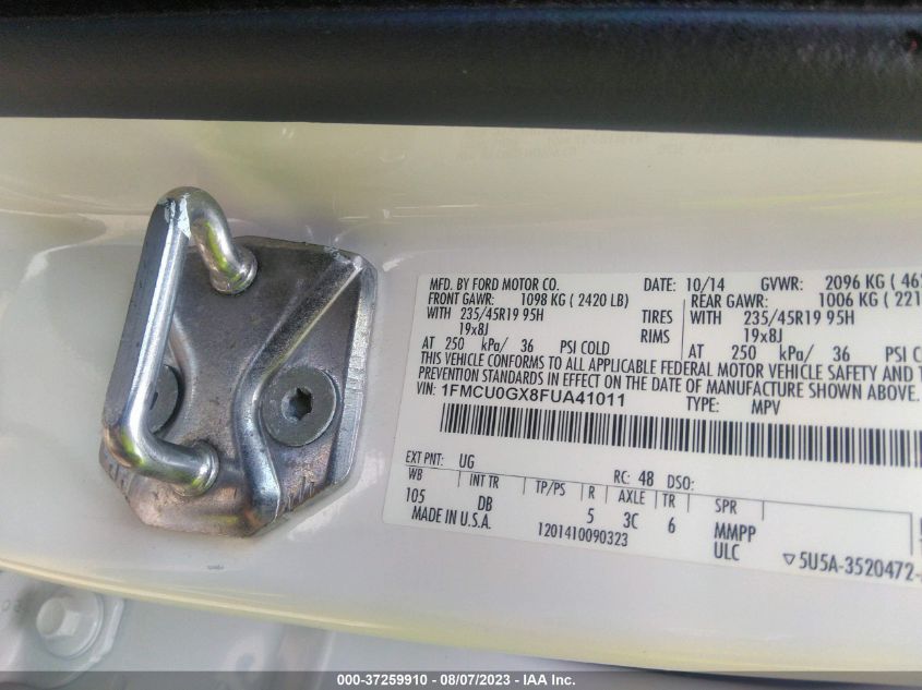 2015 FORD ESCAPE SE - 1FMCU0GX8FUA41011