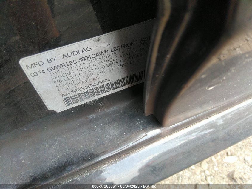 2014 AUDI A4 PREMIUM PLUS - WAUFFAFL8EN035604