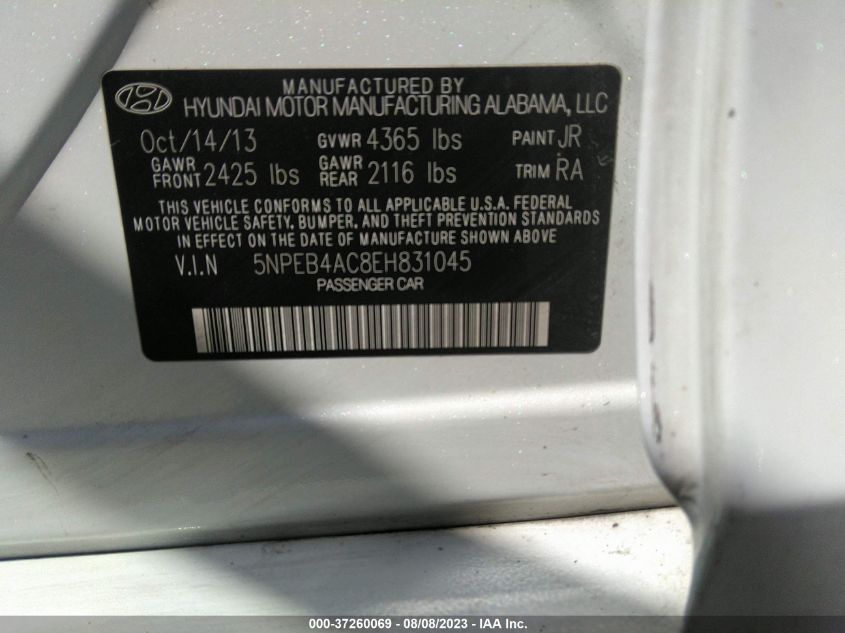 2014 HYUNDAI SONATA GLS - 5NPEB4AC8EH831045