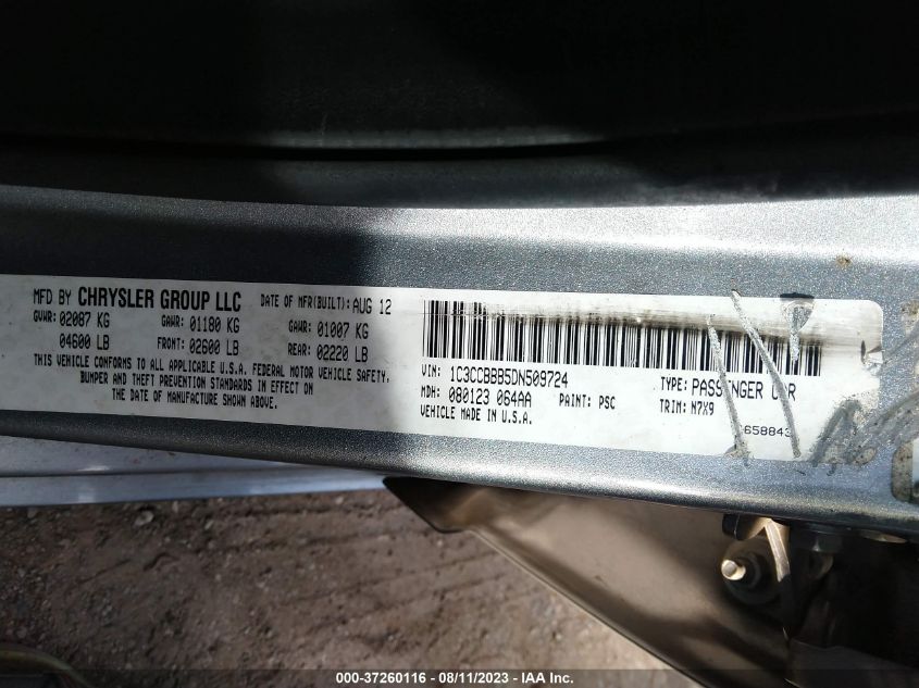 2013 CHRYSLER 200 TOURING - 1C3CCBBB5DN509724