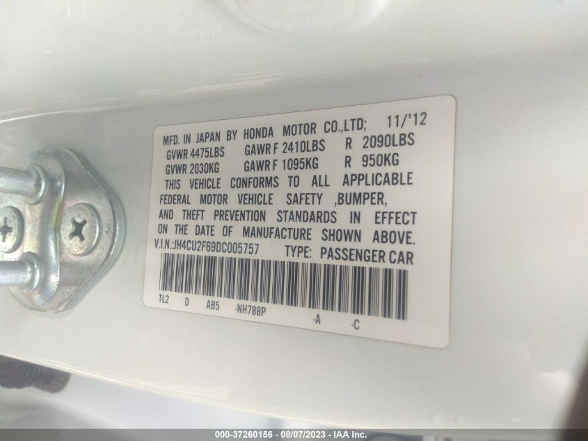 2013 ACURA TSX TECH PKG - JH4CU2F69DC005757