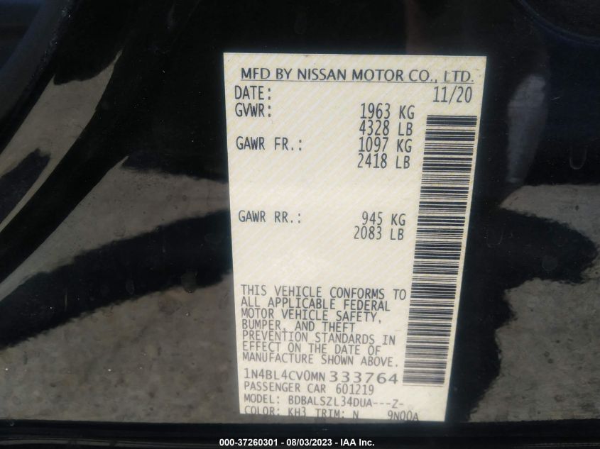 2021 NISSAN ALTIMA 2.5 SR - 1N4BL4CV0MN333764