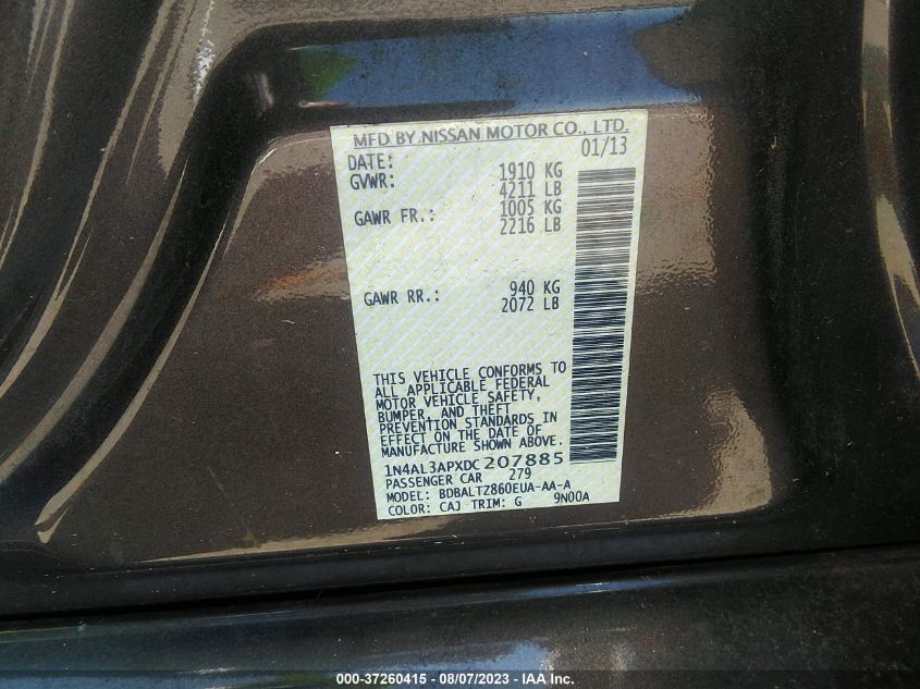 2013 NISSAN ALTIMA 2.5 SV - 1N4AL3APXDC207885