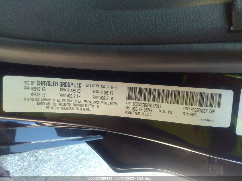 2015 CHRYSLER 200 LIMITED - 1C3CCCAB0FN537313
