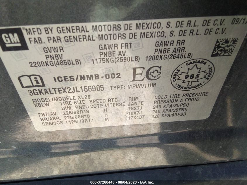 2018 GMC TERRAIN SLE - 3GKALTEX2JL166905