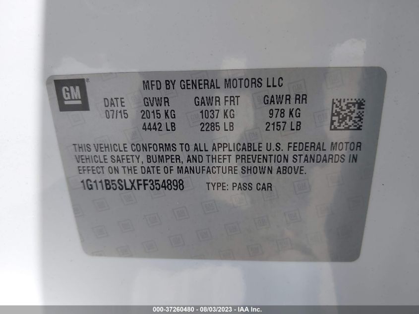 2015 CHEVROLET MALIBU LS - 1G11B5SLXFF354898