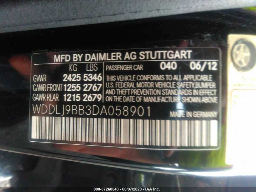 2013 MERCEDES-BENZ CLS 550 - WDDLJ9BB3DA058901