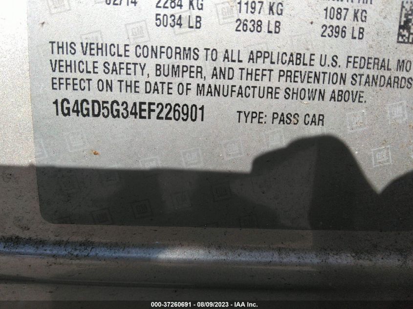 2014 BUICK LACROSSE PREMIUM - 1G4GD5G34EF226901