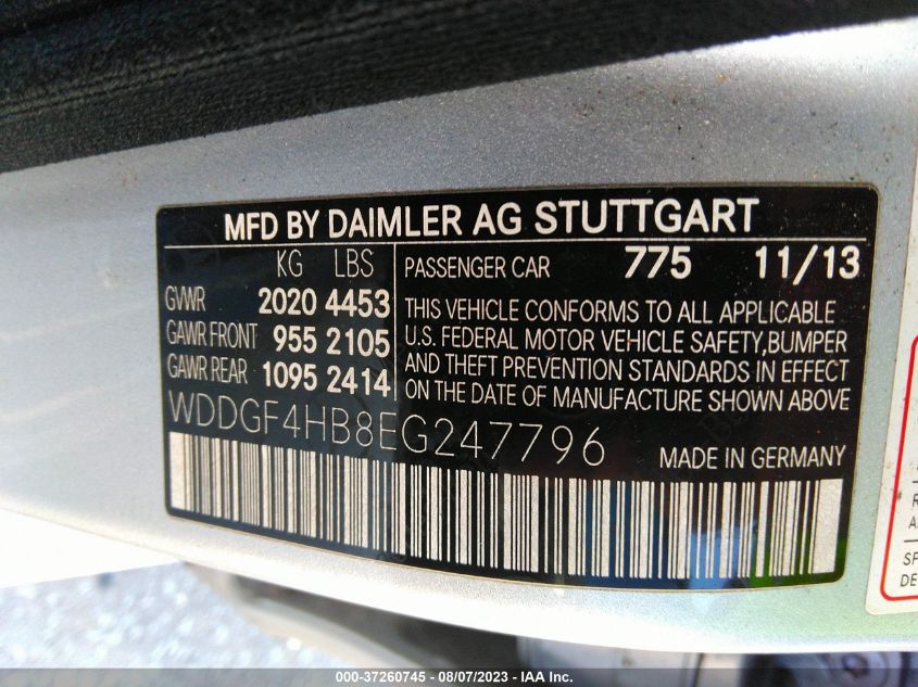 2014 MERCEDES-BENZ C-CLASS C 250 SPORT - WDDGF4HB8EG247796