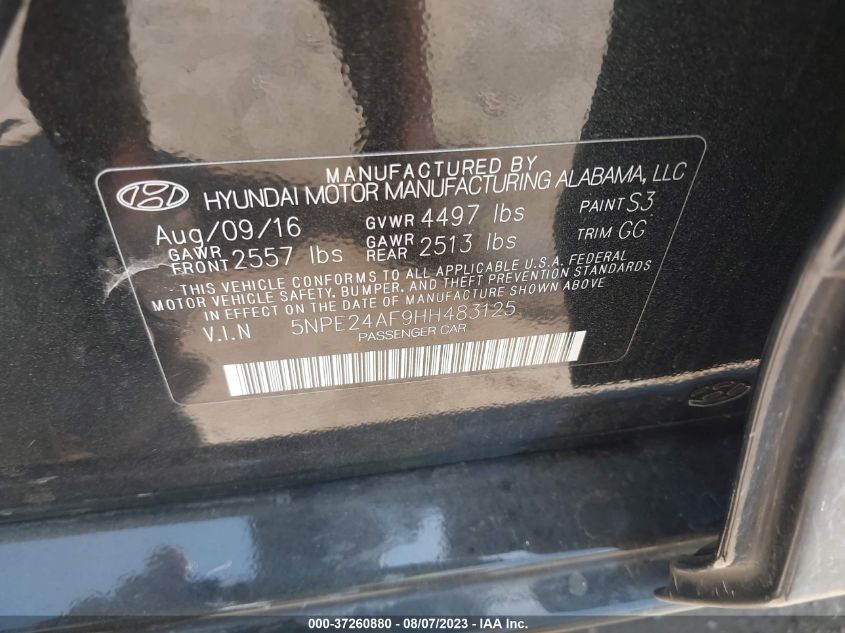 2017 HYUNDAI SONATA SE - 5NPE24AF9HH483125