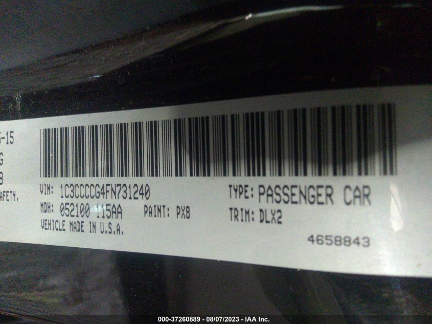 2015 CHRYSLER 200 C - 1C3CCCCG4FN731240