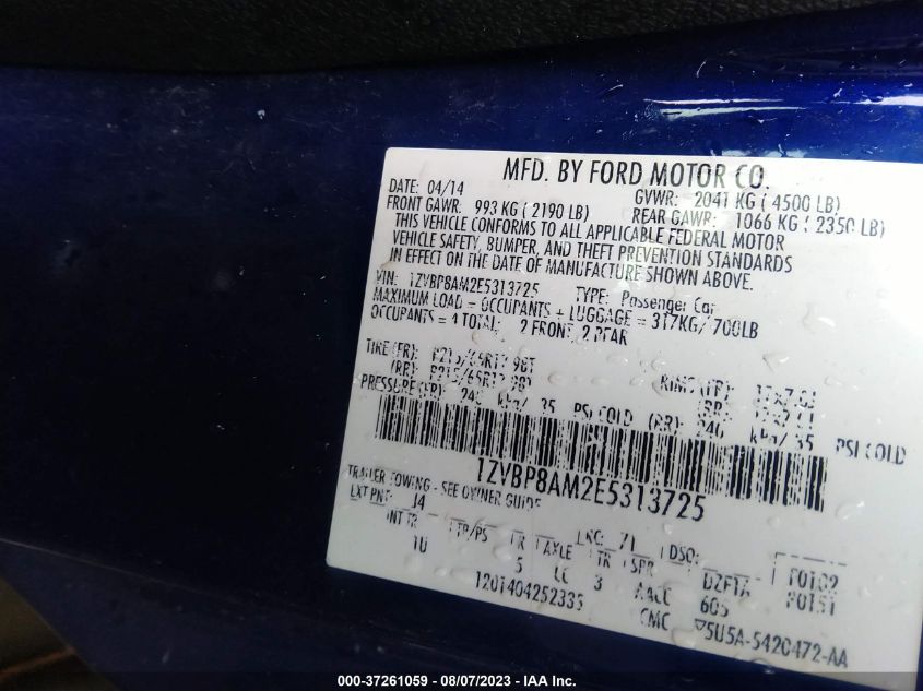 2014 FORD MUSTANG V6 - 1ZVBP8AM2E5313725