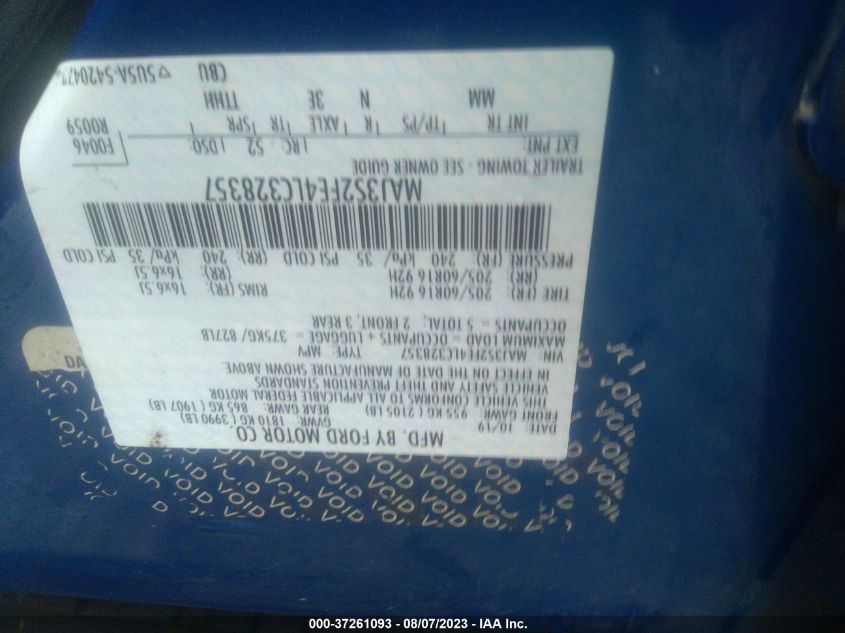 2020 FORD ECOSPORT S - MAJ3S2FE4LC328357