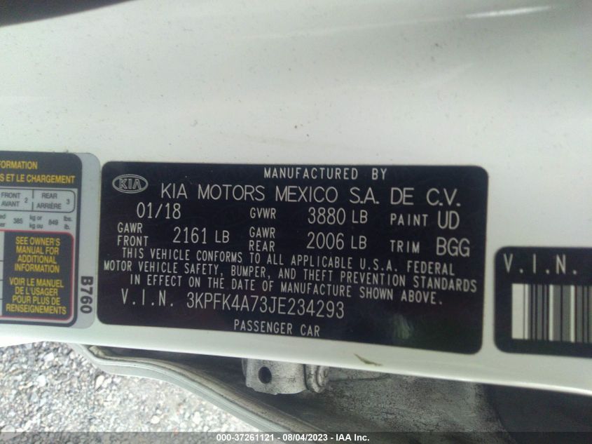 2018 KIA FORTE LX - 3KPFK4A73JE234293