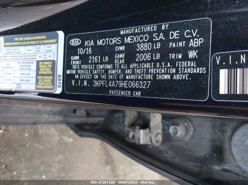 2017 KIA FORTE S - 3KPFL4A79HE066327