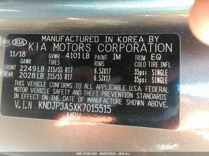 2019 KIA SOUL + - KNDJP3A5XK7015515