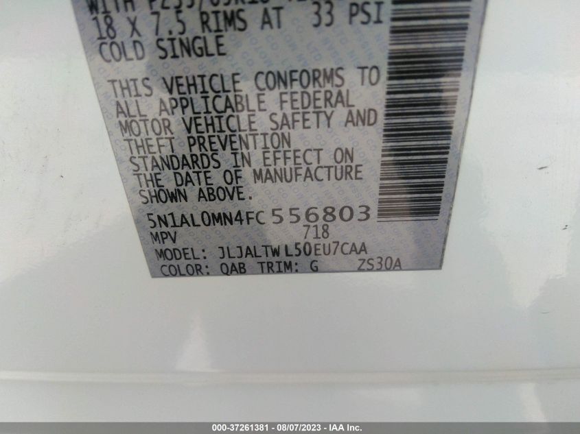 2015 INFINITI QX60 - 5N1AL0MN4FC556803