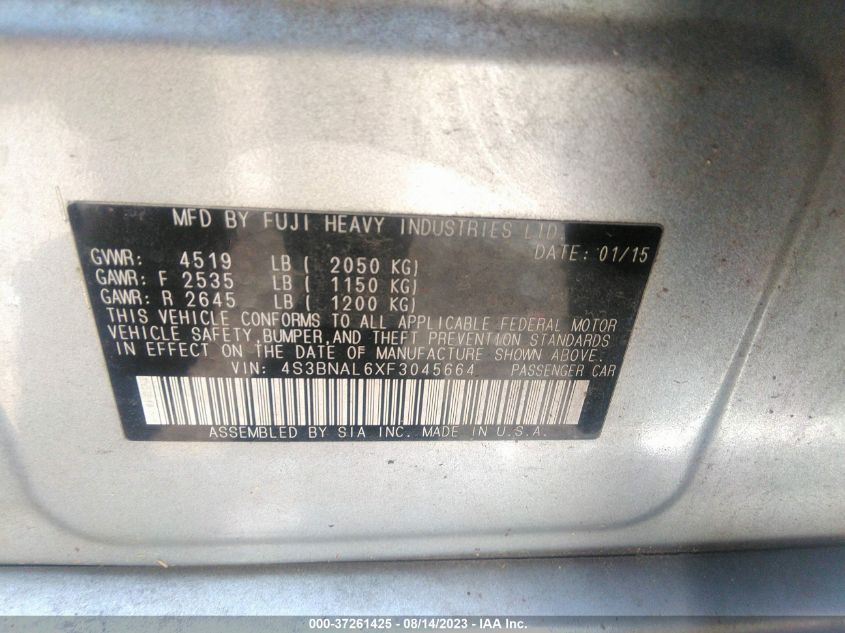 2015 SUBARU LEGACY 2.5I LIMITED - 4S3BNAL6XF3045664