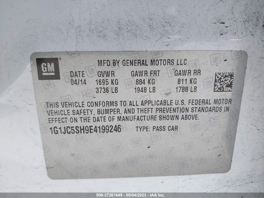 2014 CHEVROLET SONIC LT - 1G1JC5SH9E4199246