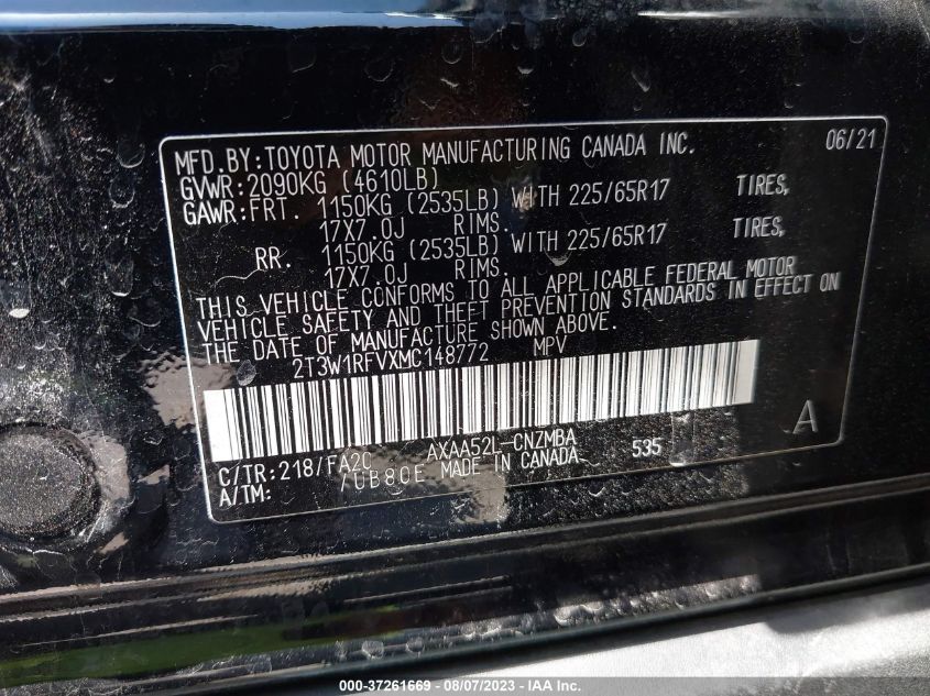 2021 TOYOTA RAV4 XLE - 2T3W1RFVXMC148772