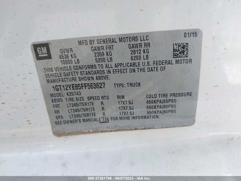 2015 GMC SIERRA 2500HD SLE - 1GT12YE85FF563627