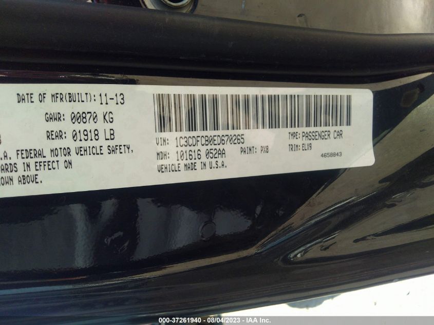2014 DODGE DART LIMITED - 1C3CDFCB0ED670265