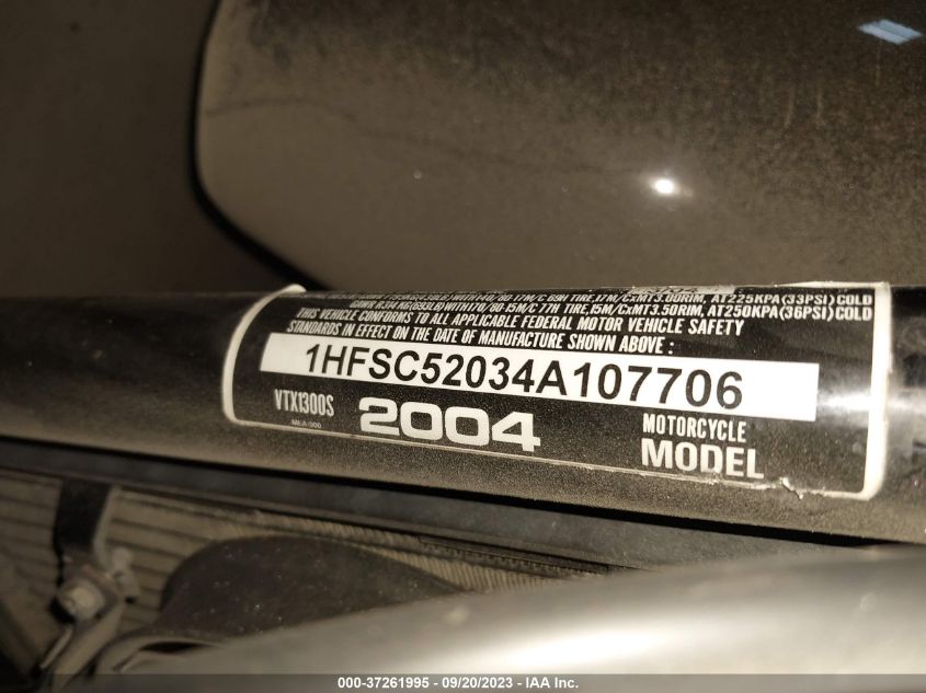 2004 HONDA VT1300 S 1HFSC52034A107706