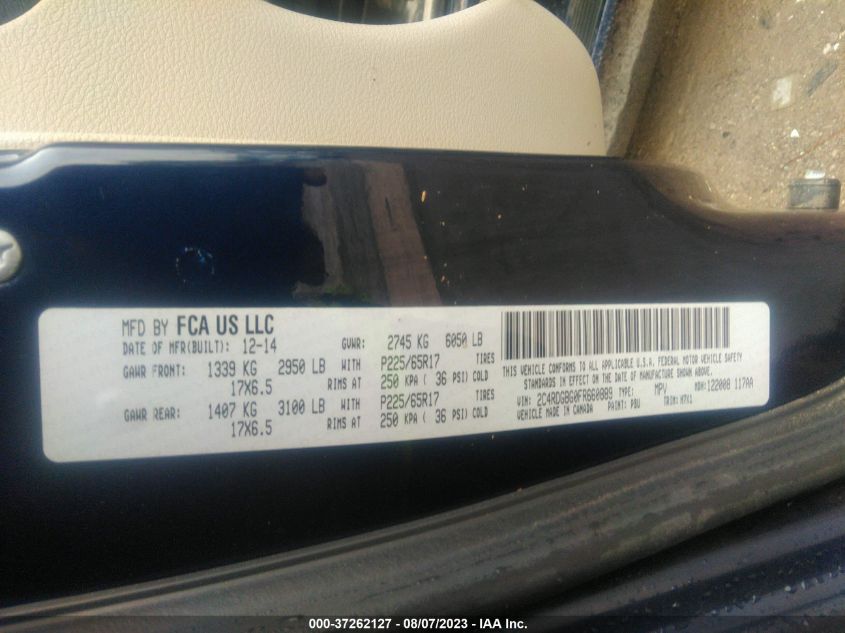 2015 DODGE GRAND CARAVAN SE - 2C4RDGBG0FR660889