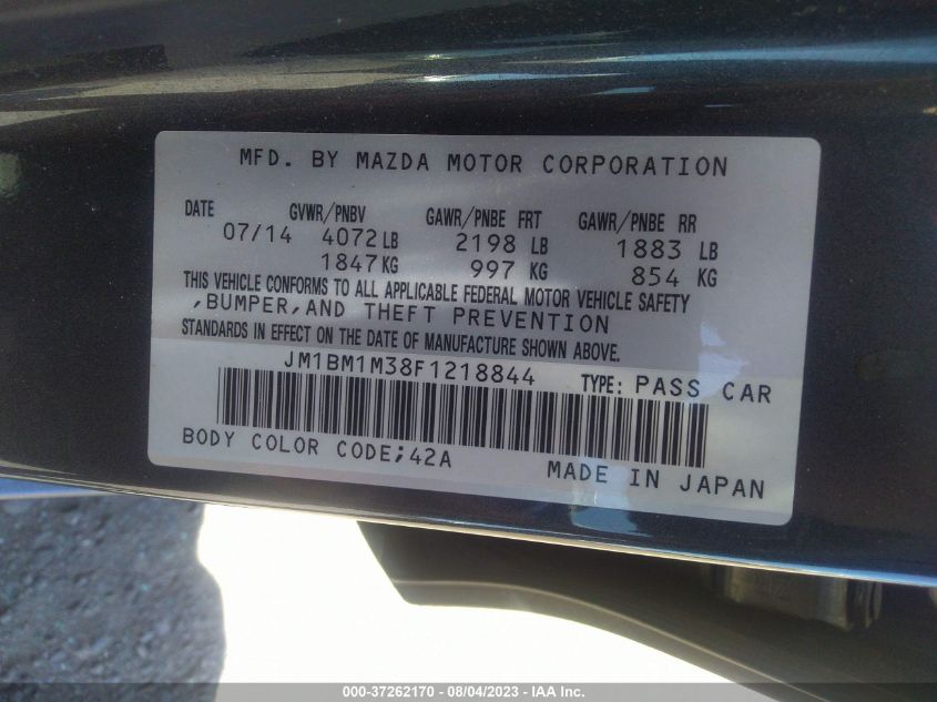 2015 MAZDA MAZDA3 S GRAND TOURING - JM1BM1M38F1218844