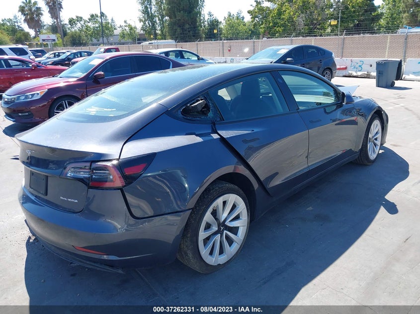 VIN 5YJ3E1EB5NF174895 2022 TESLA MODEL 3 LONG RANGE