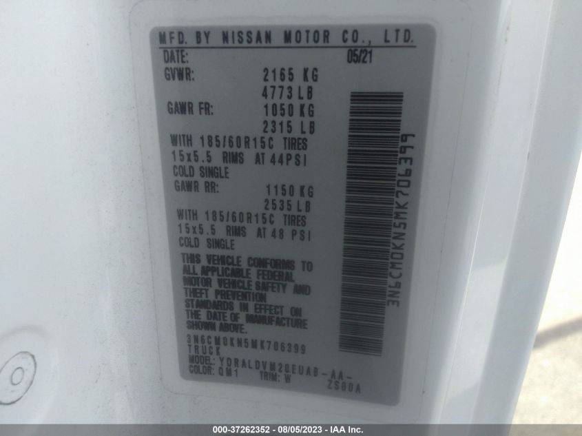 2021 NISSAN NV200 COMPACT CARGO S - 3N6CM0KN5MK706399