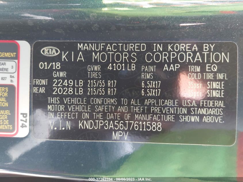 2018 KIA SOUL + - KNDJP3A56J7611588