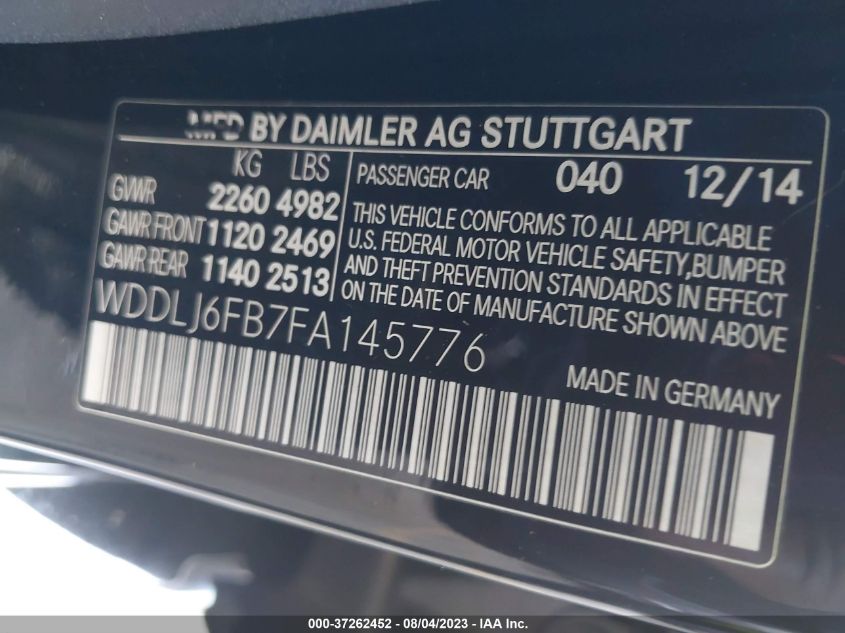 2015 MERCEDES-BENZ CLS-CLASS CLS 400 WDDLJ6FB7FA145776