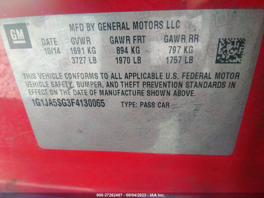 2015 CHEVROLET SONIC LS - 1G1JA5SG3F4130065