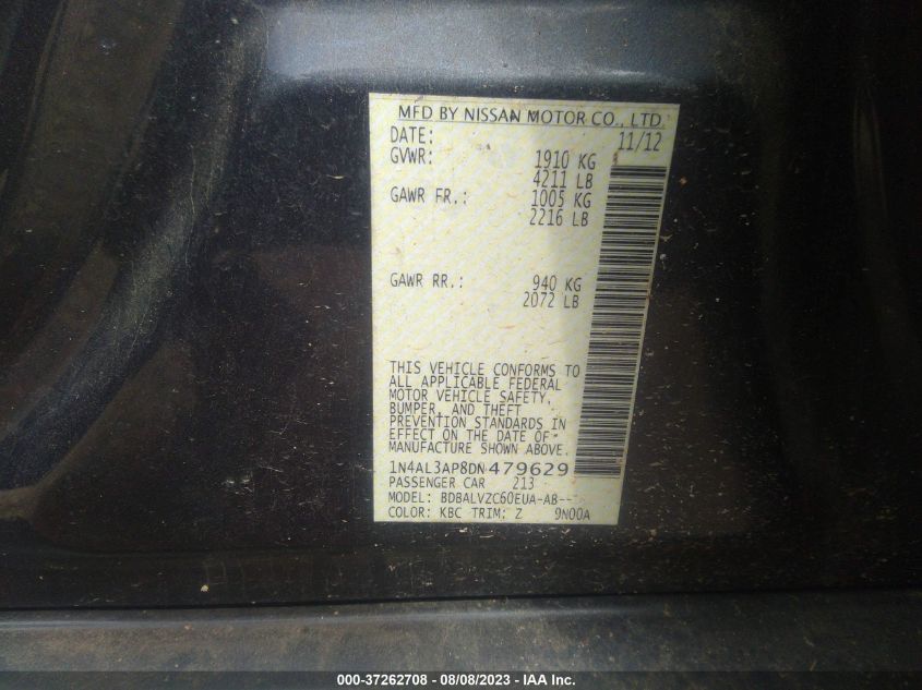 2013 NISSAN ALTIMA 2.5 SL - 1N4AL3AP8DN479629