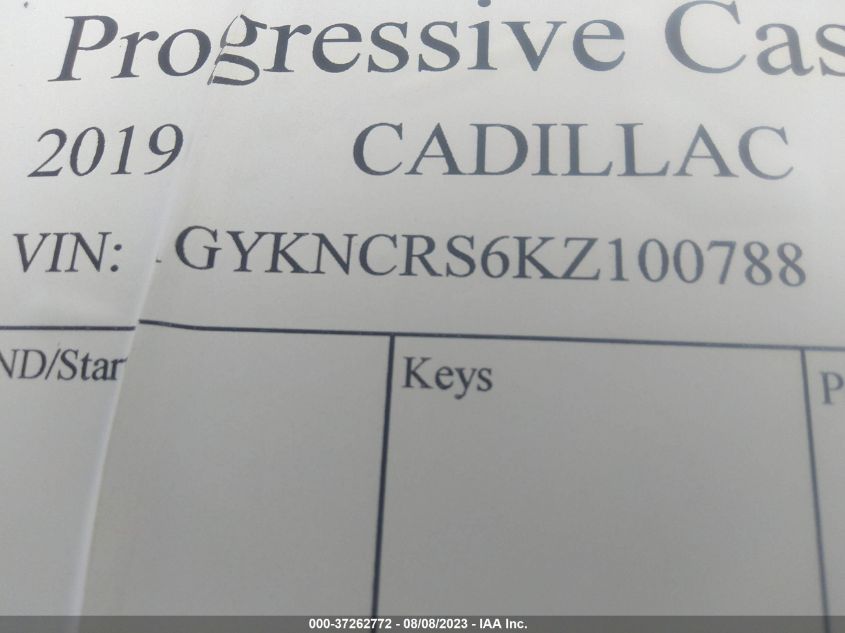 2019 CADILLAC XT5 LUXURY FWD - 1GYKNCRS6KZ100788